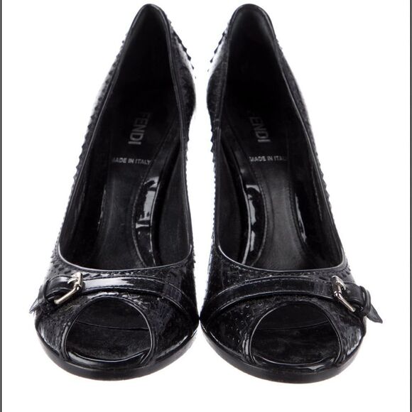 fendi black patent leather pumps - Picture 1 of 9